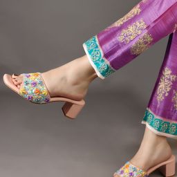 Anouk Colourblocked PU Block Sandals-6