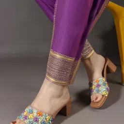 Anouk Colourblocked PU Block Sandals-1