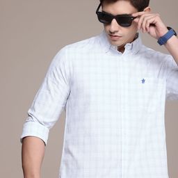 French Connection Men Premium Slim Fit Checked Pure Cotton Casual Shirt-image-82