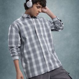 The Roadster Lifestyle Co. Relaxed Checked Pure Cotton Casual Shirt-picture-44