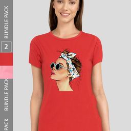 CHOZI Pack Of 2 Printed Bio Finish Running Cotton T-shirt-image-98