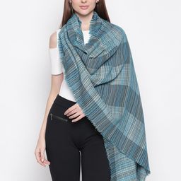 Style Quotient Women Blue & Black Striped Shawl-29