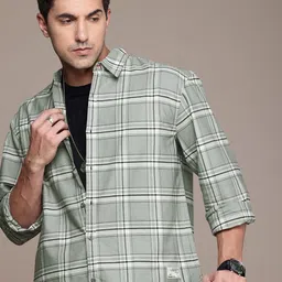 The Roadster Life Co. Tartan Checks Opaque Pure Cotton Relaxed Fit Casual Shirt-image-43
