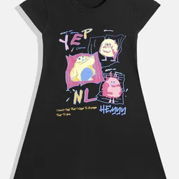 Eteenz Girls Premium Cotton Graphic Printed A-Line Dress-image-97