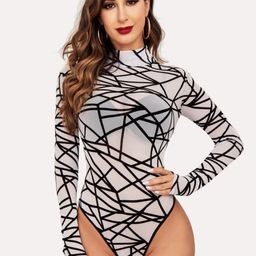 For You For Me Women Printed Round Neck Bodysuit-image-8