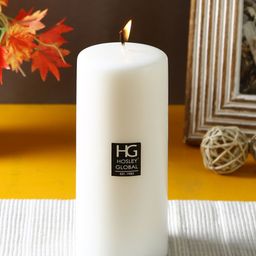 HOSLEY White Solid Unscented Pillar Candle 15.24 cm-2