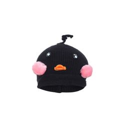 FabSeasons Boys Black & Pink Self Design Beanie-48