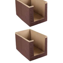 Kuber Industries Set Of 2 Brown Solid Sustainable Shirt Stackers-image-29