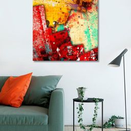 999Store Yellow & Red Abstract Wall Art-26