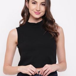 Mayra Women Black Self Design Crop Top-picture-47