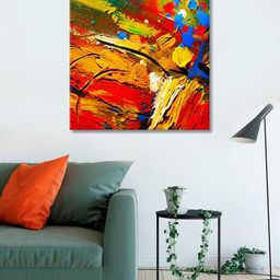 999Store Red & Yellow Digitally Printed Abstract Wall Art-16