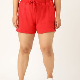 Rute Women Plus Size Red Solid Slim Fit Regular Shorts-image-36