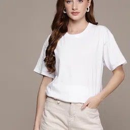 WAREHOUSE Pure Cotton Oversized T-shirt-image-30