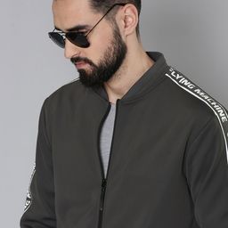 Flying Machine Men Grey Solid Open Front Jacket-image-50