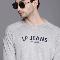 Louis Philippe Jeans Men Grey Solid Pullover Sweatshirt-image-12