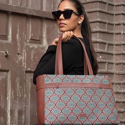 ZOUK Printed Oversized Structured Shoulder Bag-42
