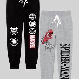 KUCHIPOO Boys Pack Of 2 Marvel Printed Mid-Rise Regular Fit Joggers-picture-35