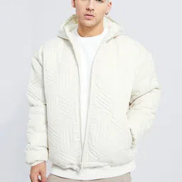 boohooMAN Oversized Quilted Hooded Puffer Jacket-58