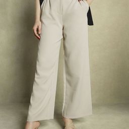DL Woman Women Flared Pleated Mid-Rise Trousers-image-29