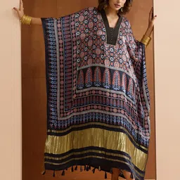 Ishin Ethnic Motifs Print Jacquard Kaftan Dress-image-20