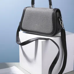 French Connection Striped Structured Satchel Bag-28