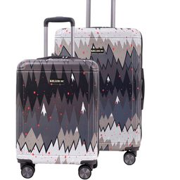 Killer Set Of 2 Printed Hard-Sided Trolley Bags-28
