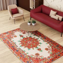 Exotic India Beige Ethnic Motifs Printed Carpet-image-7