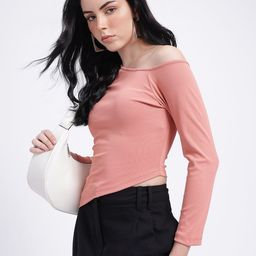 glitchez Edgy Elegance One Shoulder Asymmetric Fitted Top-0