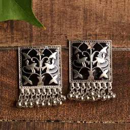 VENI Silver Plated Contemporary Drop Earrings-image-12