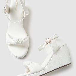Marc Loire Women White PU Party Wedge Heels-58