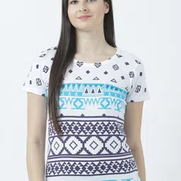 Huetrap Women White Printed Round Neck T-shirt-picture-36