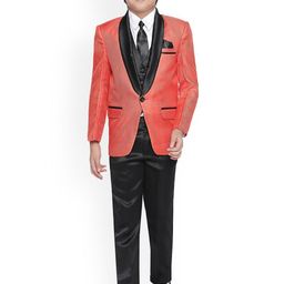Jeetethnics Boys Orange Solid 4 Piece Suit-picture-18