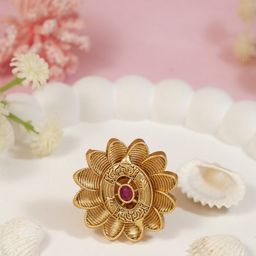 I Jewels Gold Plated Adjustable Finger Ring-image-91