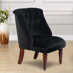 GLOBALLY INDIAN Black Accent Wooden Lounge Chair-image-54