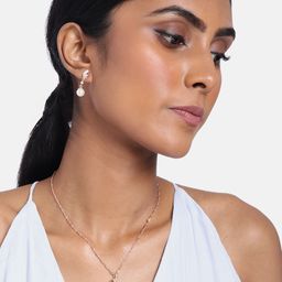 I Jewels Women Rose Gold-Plated AD Studded Jewellery Set-image-98