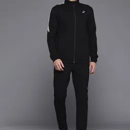 ASICS Mock Collar Striped Detail Sports Tracksuit-picture-0