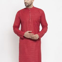 Jompers Men Maroon Solid Straight Kurta-picture-47