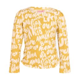 CUTECUMBER Girls Yellow Printed Round Neck T-shirt-image-18