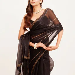 Kalista Embellished Beads and Stones Organza Saree-picture-1