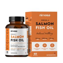 Nirvasa 1000mg Omega 3 Salmon Fish Oil Capsules with 180 EPA & 120 DHA - 60 Capsules-image-48