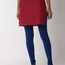 Soch Women Royal Blue Pure Cotton Solid Churidar Length Leggings-image-17
