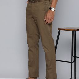Indian Terrain Men Textured Self Design Brooklyn Slim Fit Plain Woven Flat-Front Trousers-picture-17
