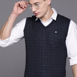 Louis Philippe Self Checked Sweater Vest-picture-19