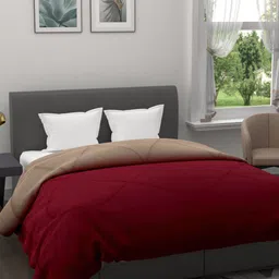EverHOME Maroon & Beige Solid Mild Winter 200 GSM Double Bed Comforter-image-93