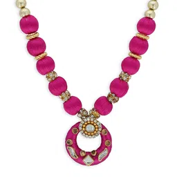 AKSHARA Girls Gold-Plated & Pink Handcrafted Necklace-image-51