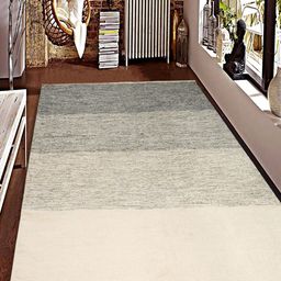 Saral Home Grey & White Striped Handloom Made Woven Dhurrie-image-33