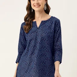 FERANOID Bandhani Printed Pure Cotton Kurti-26