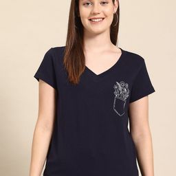 Hang and wear Floral Printed Pure Cotton T-shirt-image-99