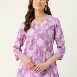 FERANOID Ethnic Motifs Printed Pure Cotton Kurti-image-74
