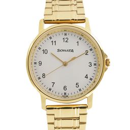Sonata Essentials Men White Analogue watch NL77083YM01-11